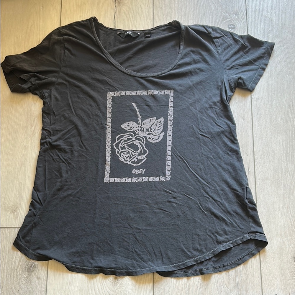 Obey Gray Graphic Short Sleeve T-Shirt